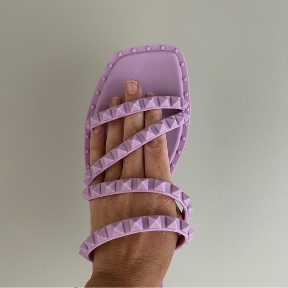 NIB Steve Madden Purple Skyler Studded Jelly Sandals Size 8 - Picture 7 of 8